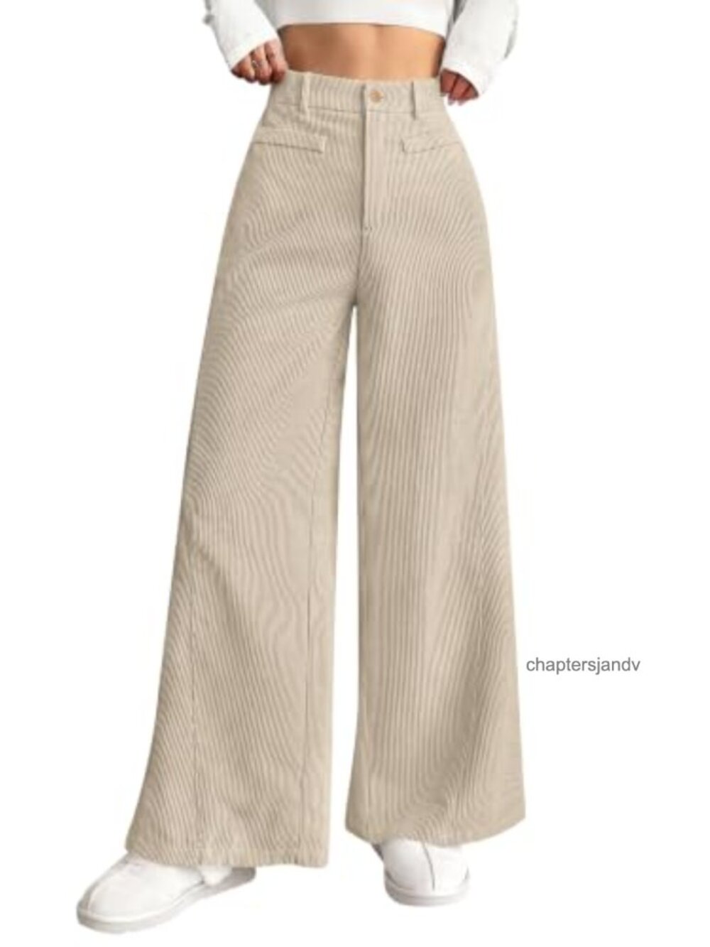 High Waisted Corduroy Wide Leg Pants Casual Palazzo Trousers